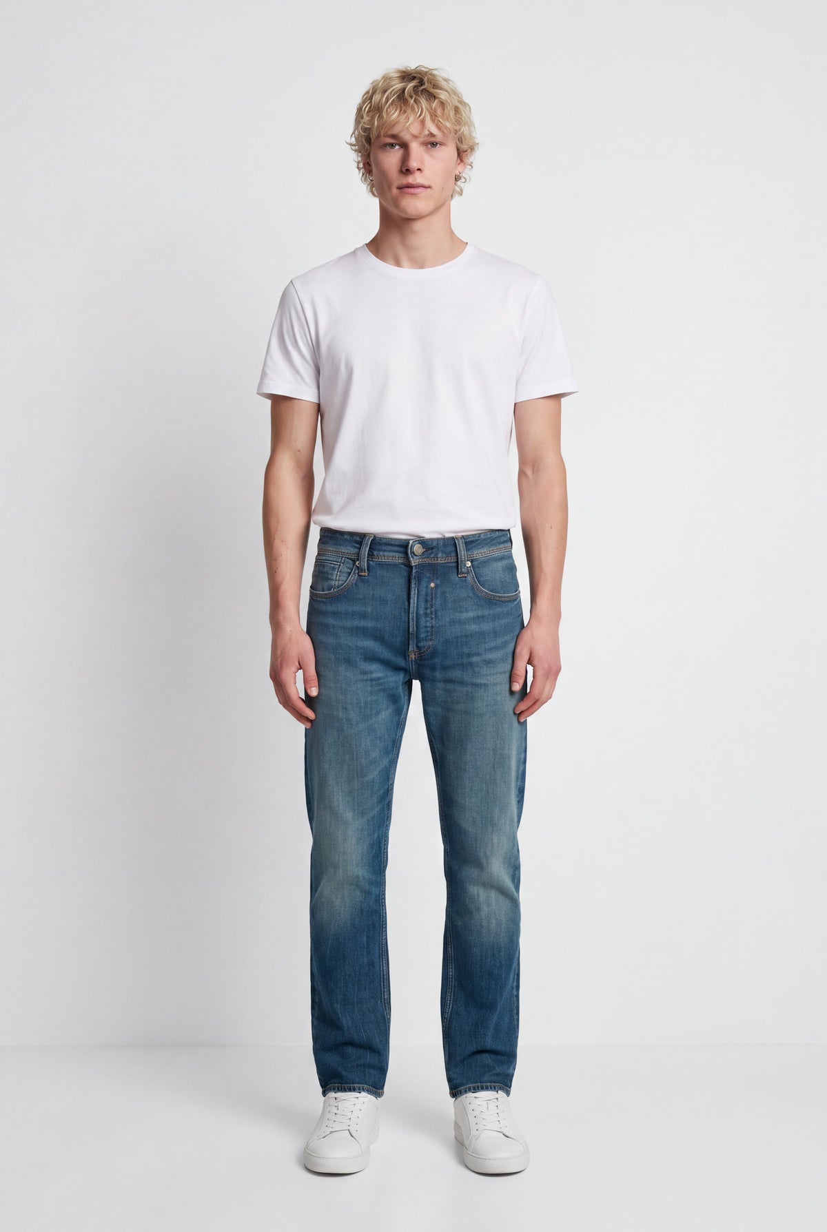 Jean droit REG L32 GRIS BLEU - 1