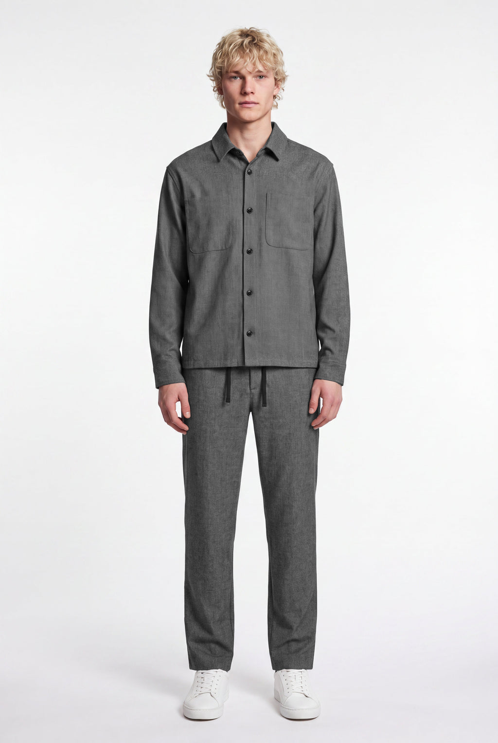 Pantalon de ville relaxed fit P-FELIX MELANGE BLACK - 2