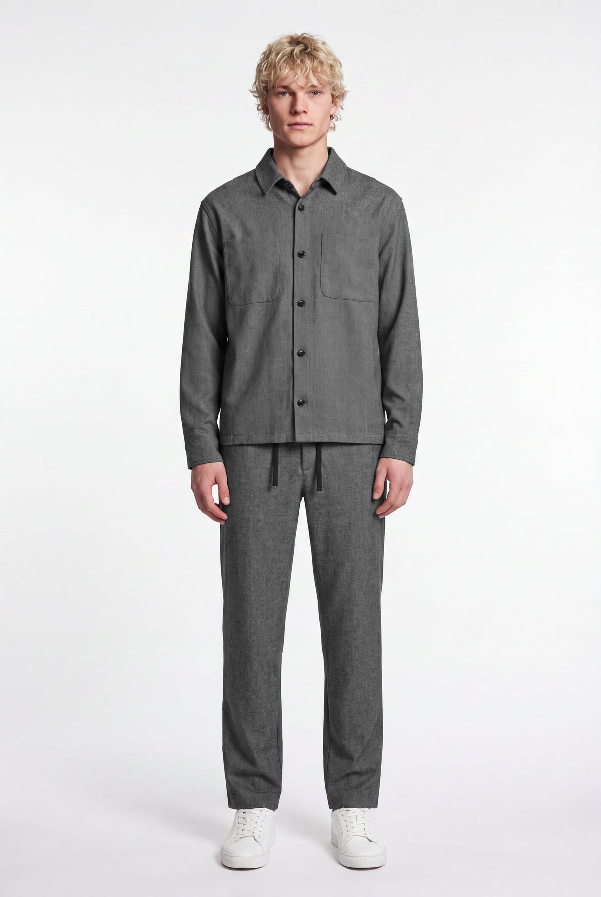 Pantalon de ville relaxed fit P-FELIX MELANGE BLACK - 2