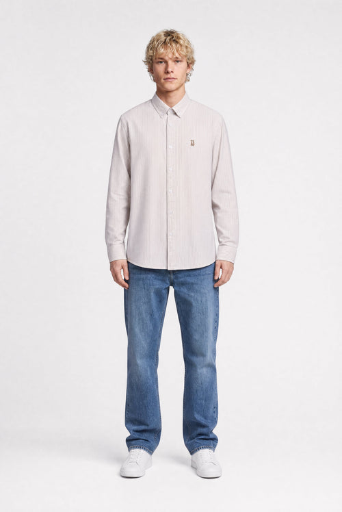 Chemise droite à rayures C-STANLEY ML WORKER BEIGE - 1