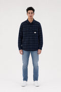 Chemise à carreaux C-LUIS ML DARK NAVY - 1