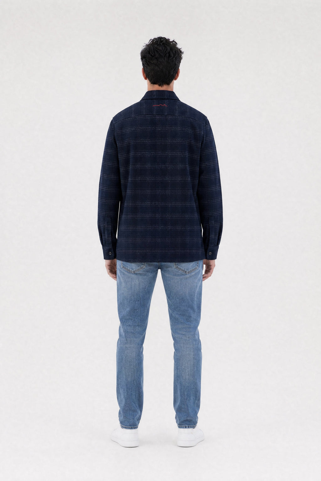 Chemise à carreaux C-LUIS ML DARK NAVY - 2