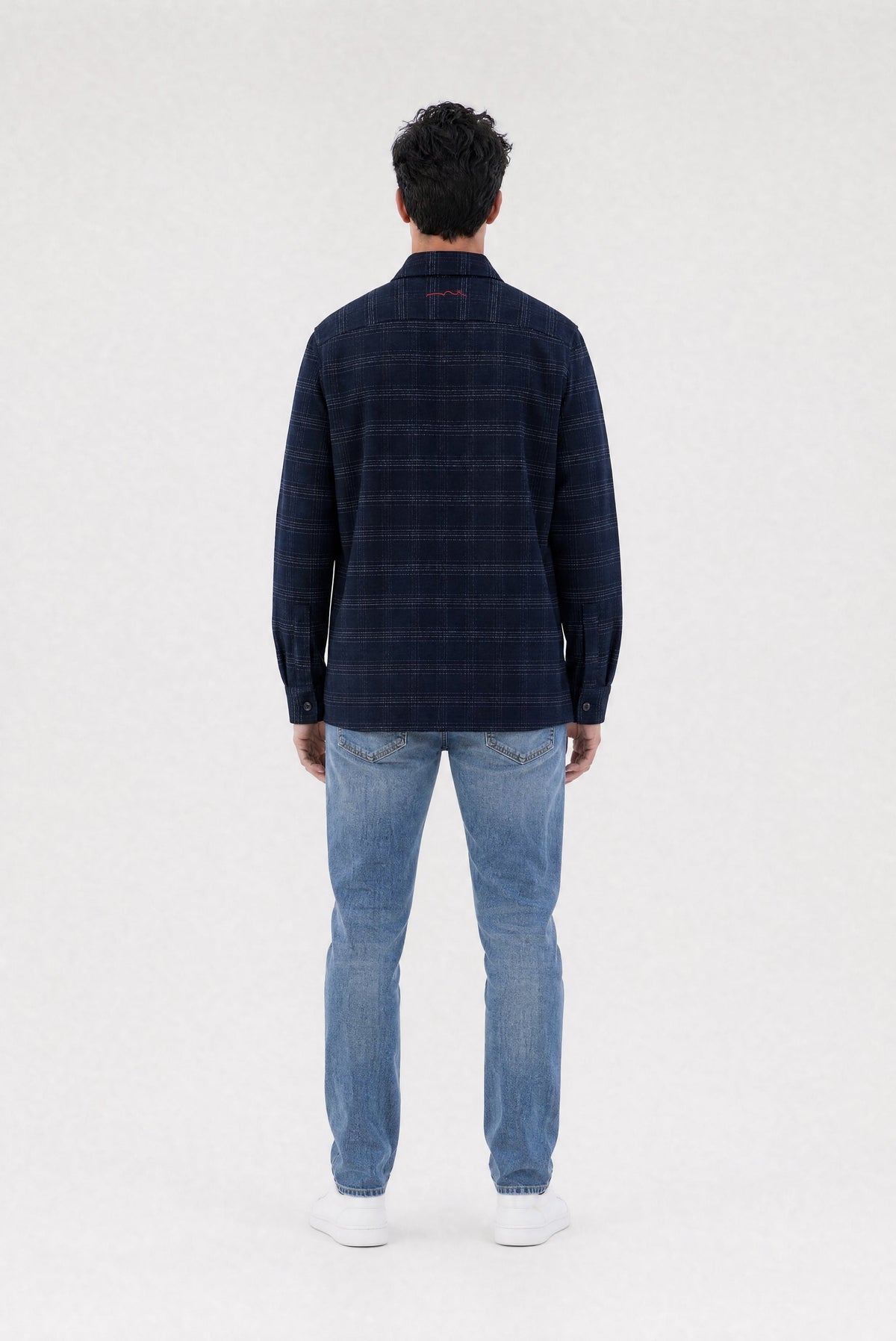 Chemise à carreaux C-LUIS ML DARK NAVY - 2
