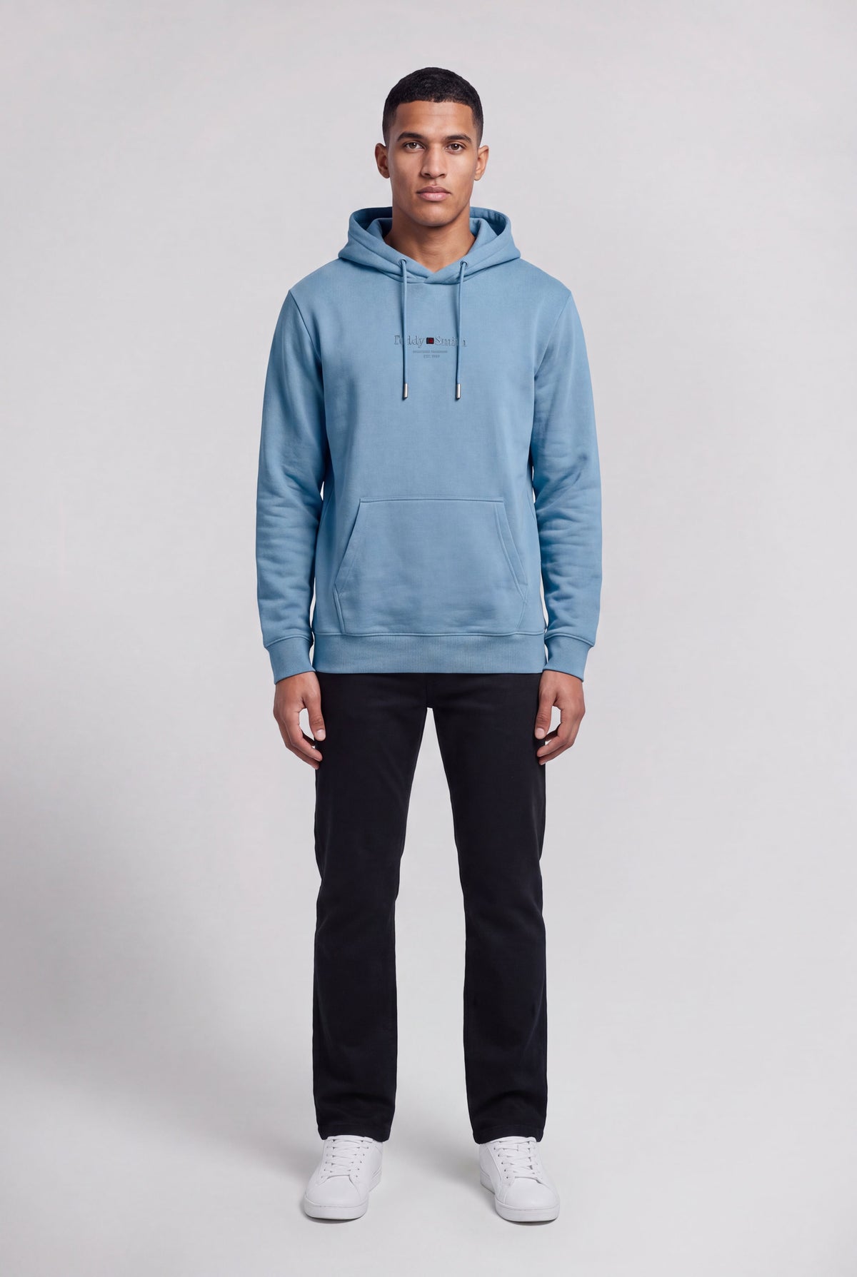 Sweat à capuche S-JIM HOODY BLEU MINERAL - 1
