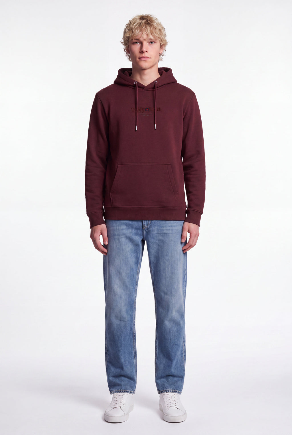 Sweat à capuche S-JIM HOODY BORDEAUX FONCE - 1