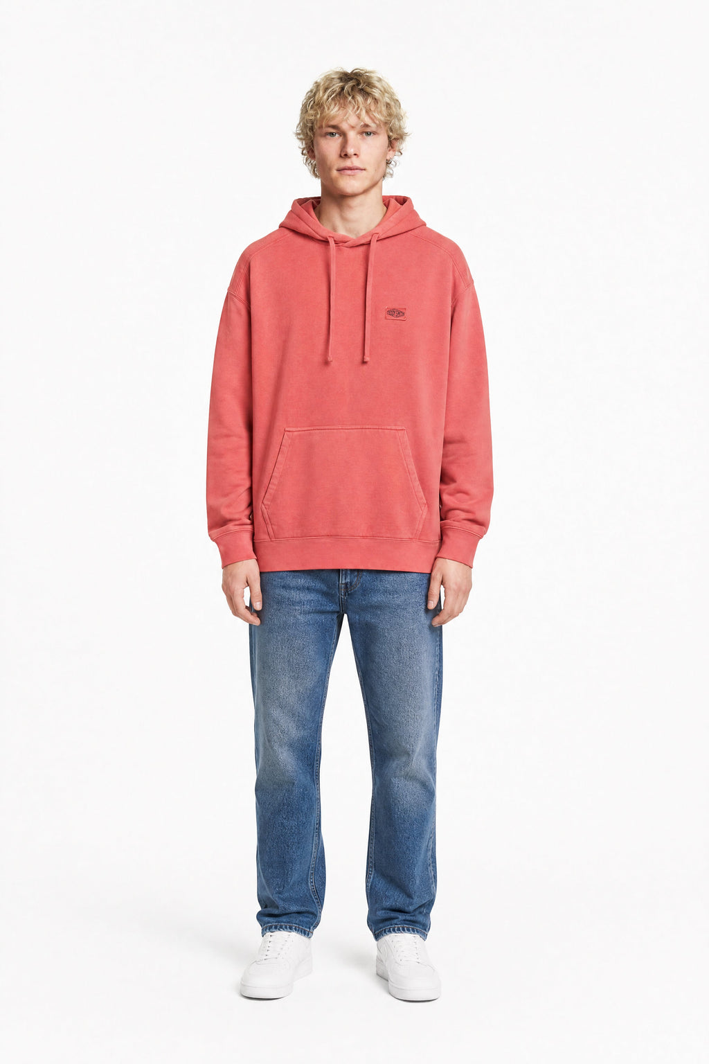 Sweat ample à capuche S-NATEO HOODY ROUGE COQUELICOT - 1
