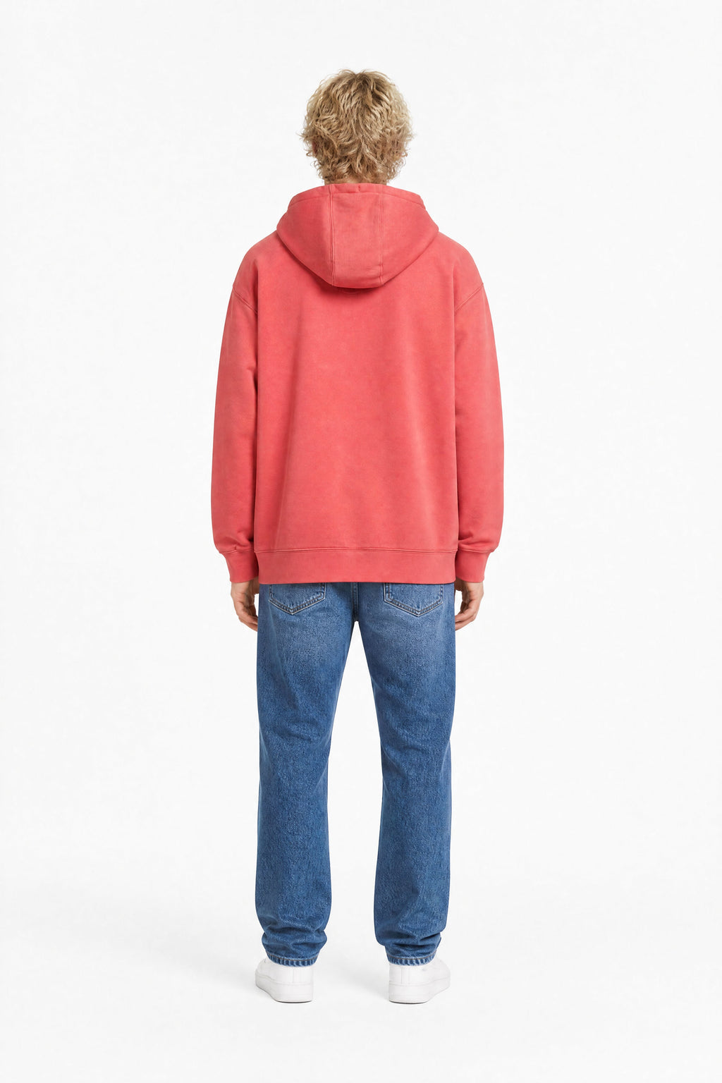 Sweat ample à capuche S-NATEO HOODY ROUGE COQUELICOT - 2