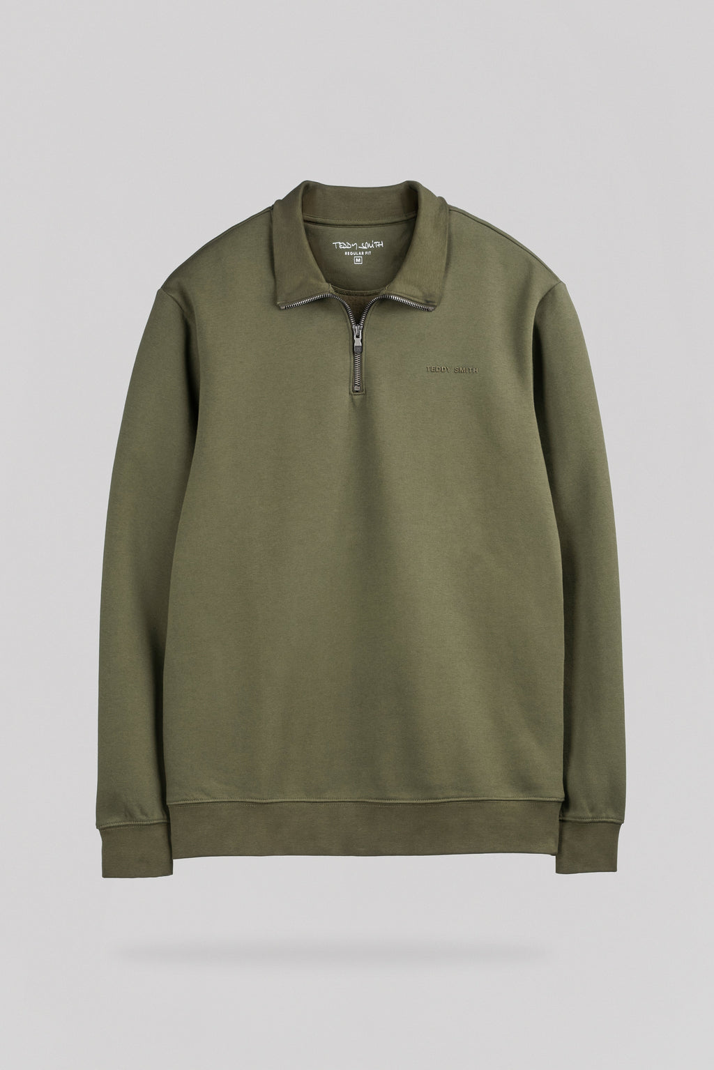 Sweat col camionneur S-LOAN DUSTY KAKI - 1