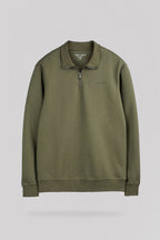 Sweat col camionneur S-LOAN DUSTY KAKI - 1