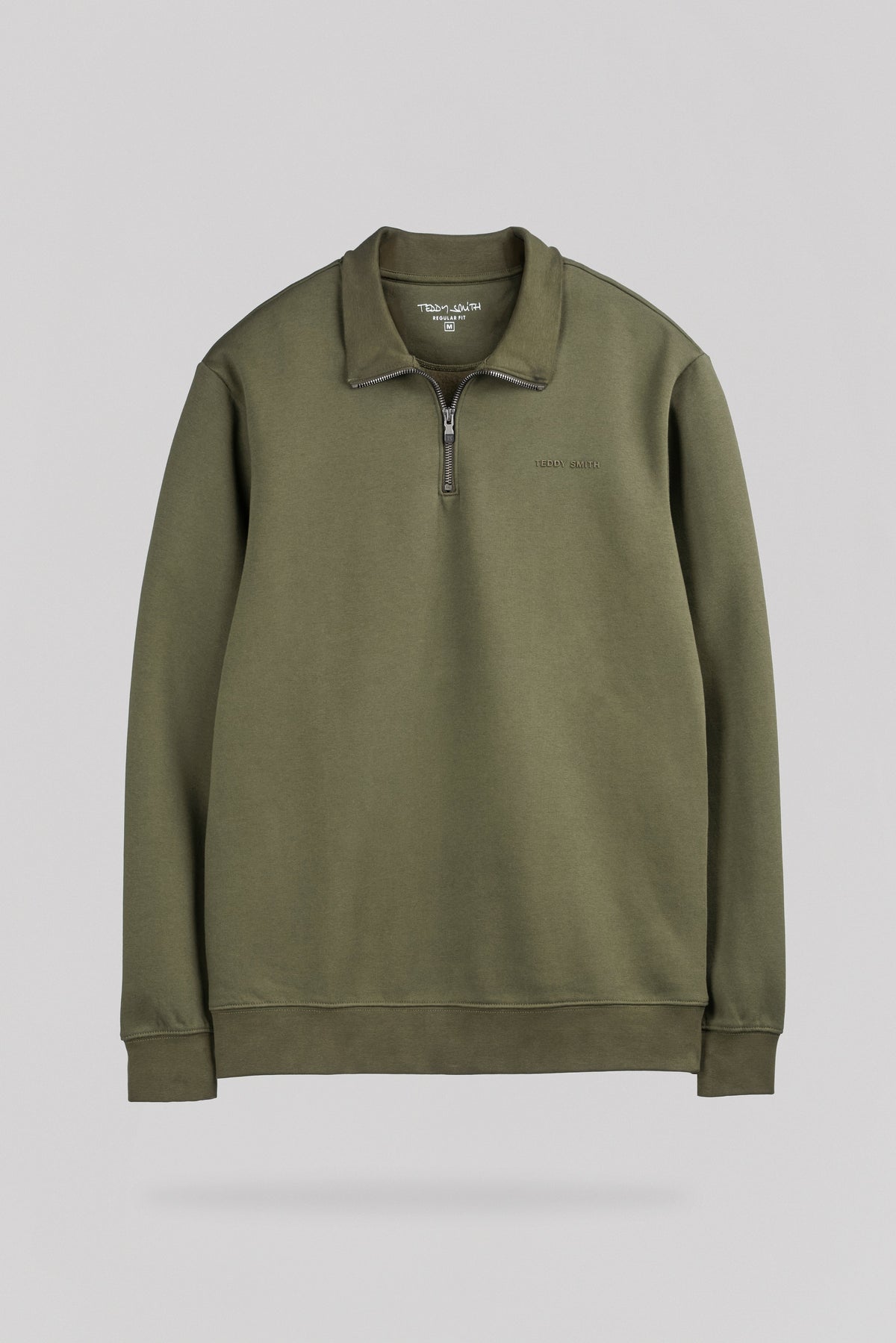 Sweat col camionneur S-LOAN DUSTY KAKI - 1