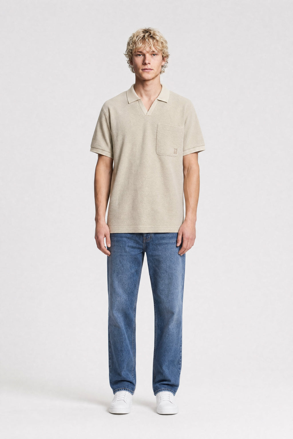 Polo waffle P-SONRAD MC CREAM - 1