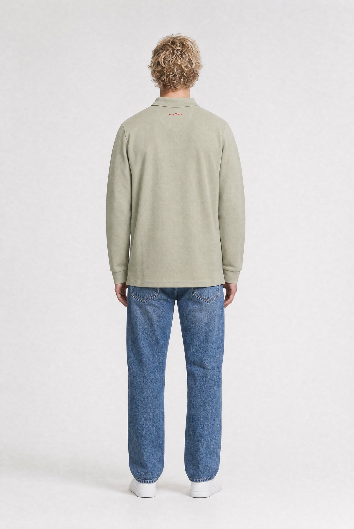 Polo jersey manche longue P-JOEL ML BLEACH KAKI - 2