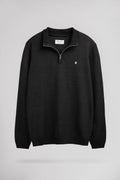 Pull col montant zippé P-MARTY 2 MELANGE BLACK - 1
