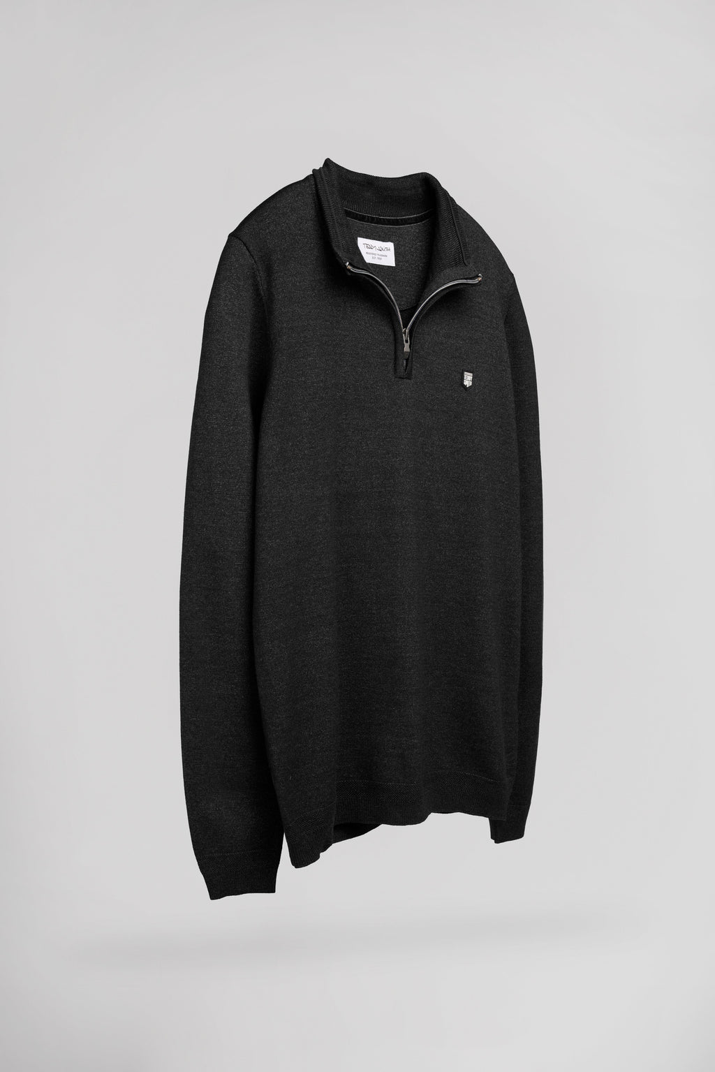 Pull col montant zippé P-MARTY 2 MELANGE BLACK - 2