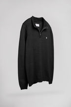 Pull col montant zippé P-MARTY 2 MELANGE BLACK - 2