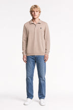 Pull col montant zippé P-MARTY 2 WOLF BEIGE - 1