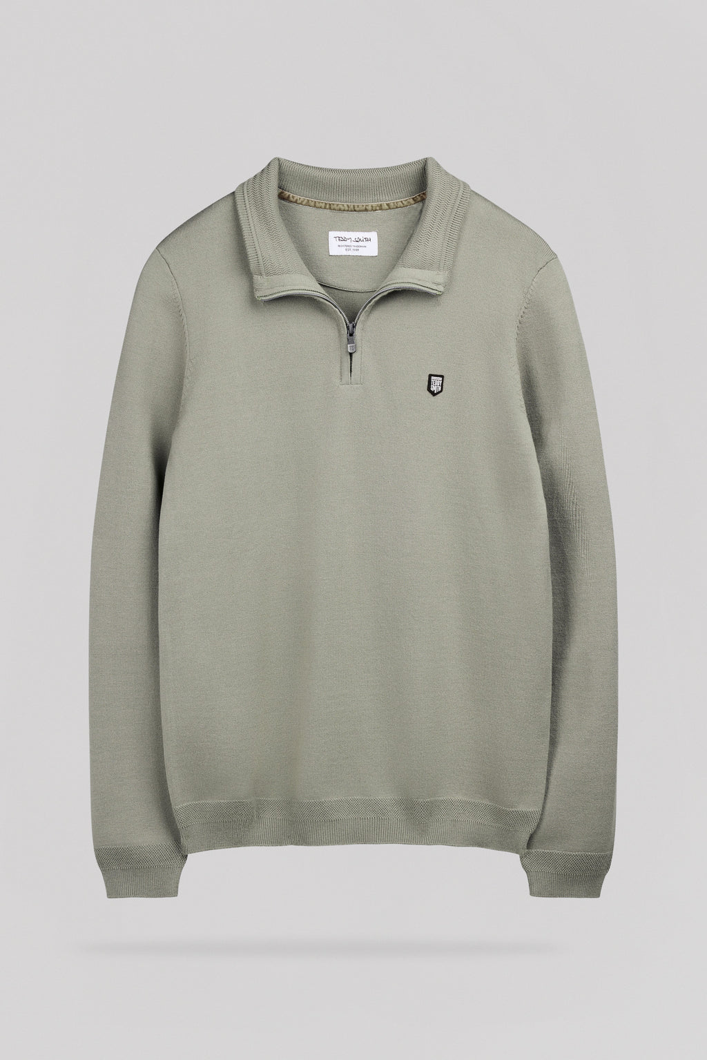 Pull col montant zippé P-MARTY 2 BLEACH KAKI - 1