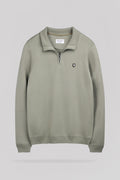 Pull col montant zippé P-MARTY 2 BLEACH KAKI - 1