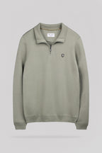 Pull col montant zippé P-MARTY 2 BLEACH KAKI - 1