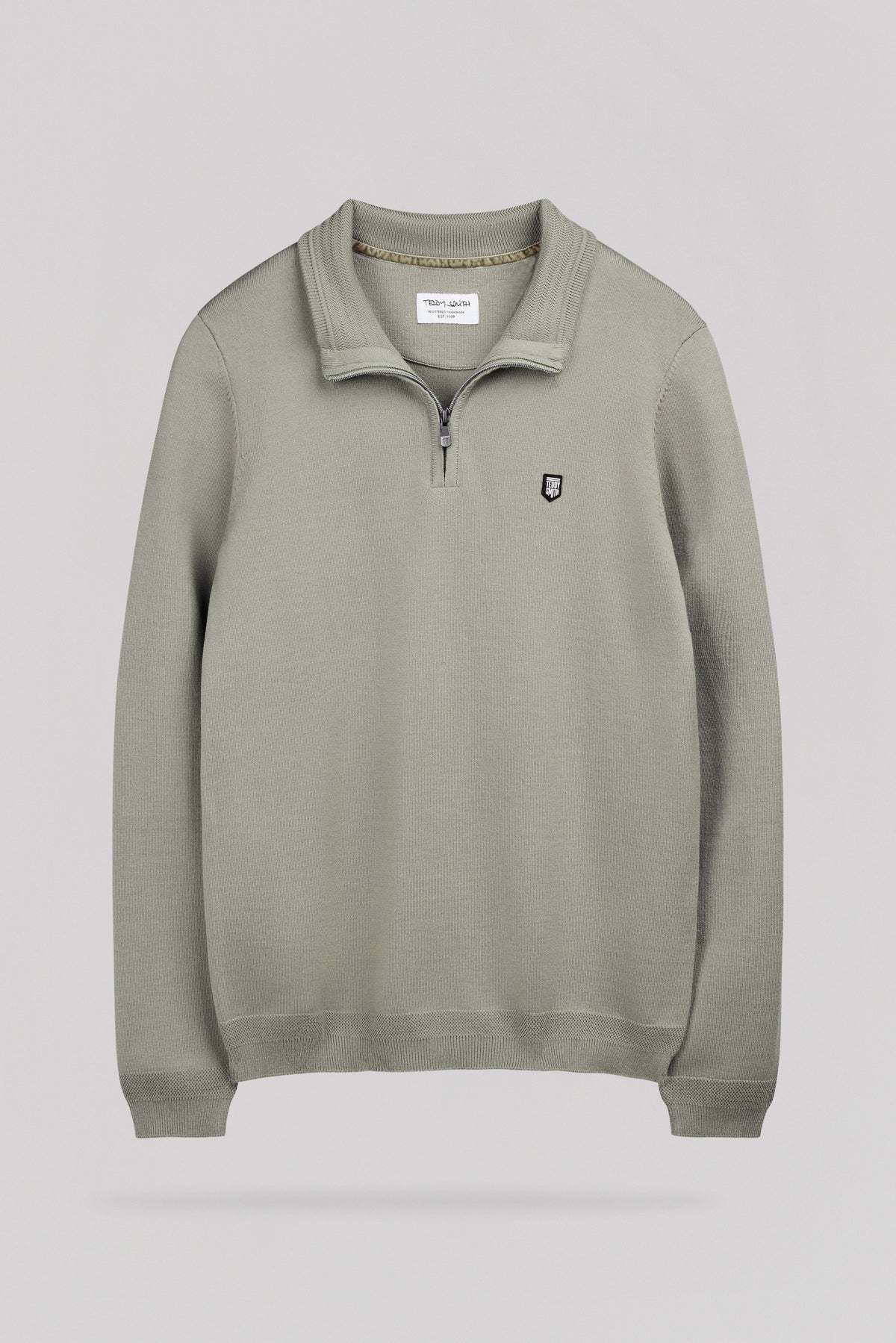 Pull col montant zippé P-MARTY 2 BLEACH KAKI - 1