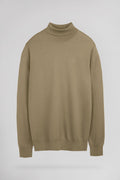 Pull ajusté col roulé P-MARCELLUS WOLF BEIGE - 1