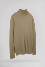 Pull ajusté col roulé P-MARCELLUS WOLF BEIGE - 2