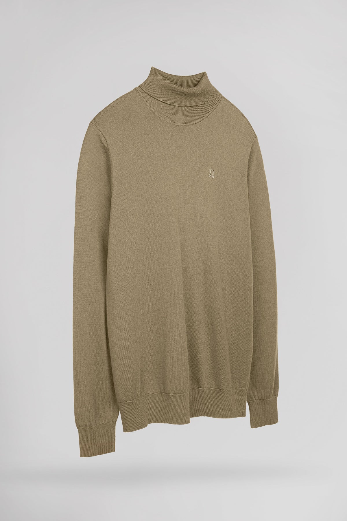 Pull ajusté col roulé P-MARCELLUS WOLF BEIGE - 2