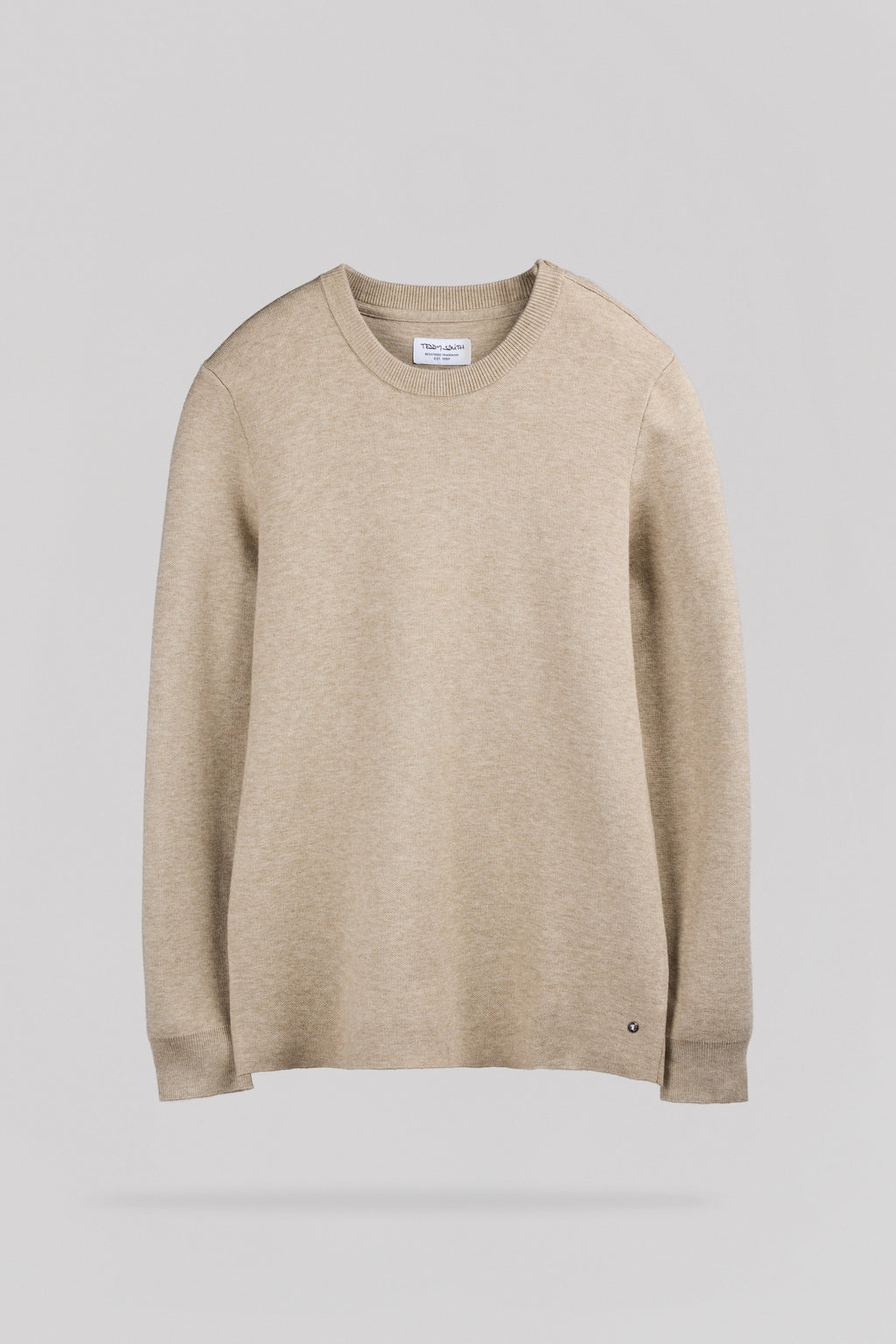 Pull col rond P-DRYSTAN BEIGE CHINE - 1