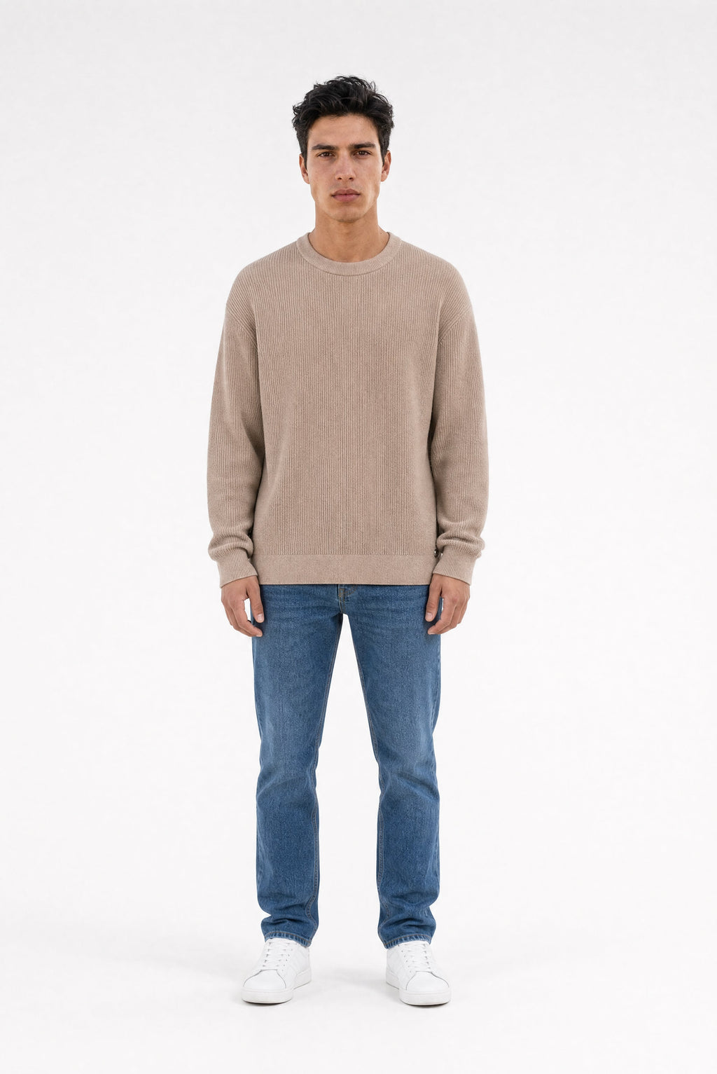 Pull en maille chenille P-LIAM WOLF BEIGE - 1