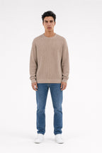 Pull en maille chenille P-LIAM WOLF BEIGE - 1