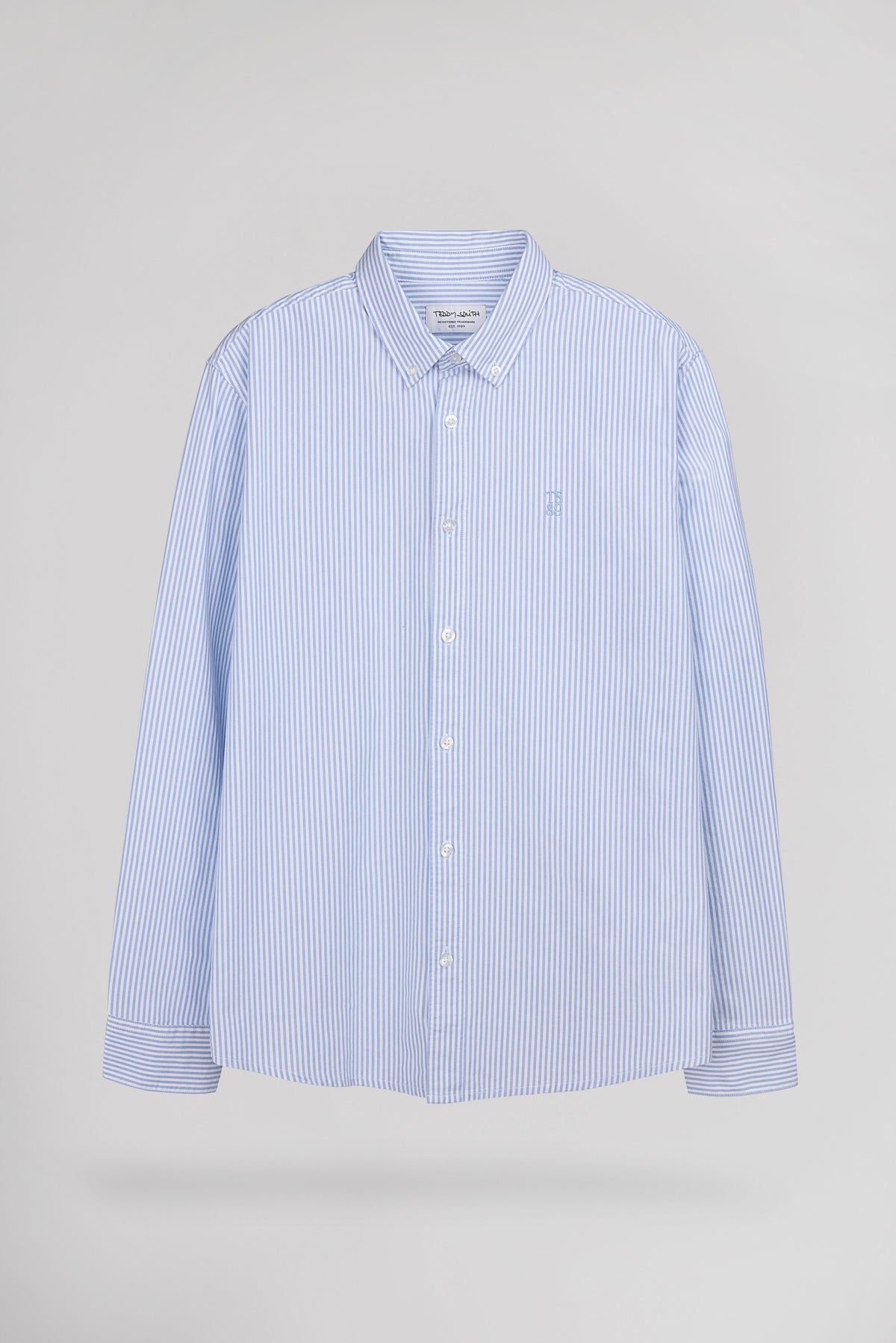 Chemise droite à rayures C-STANLEY ML PASTEL BLUE - 1