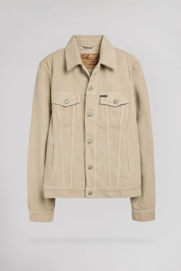 Veste velours à boutons RANDALL VELOURS BEIGE - 1