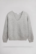 Pull col V P-RACHEL GRIS CHINE - 1