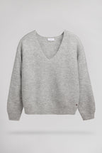 Pull col V P-RACHEL GRIS CHINE - 1