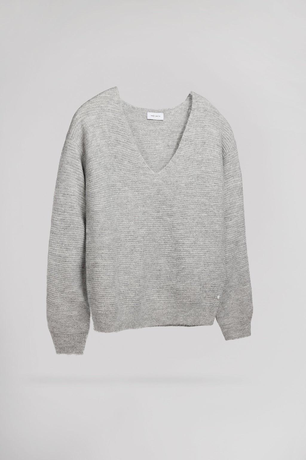 Pull col V P-RACHEL GRIS CHINE - 2