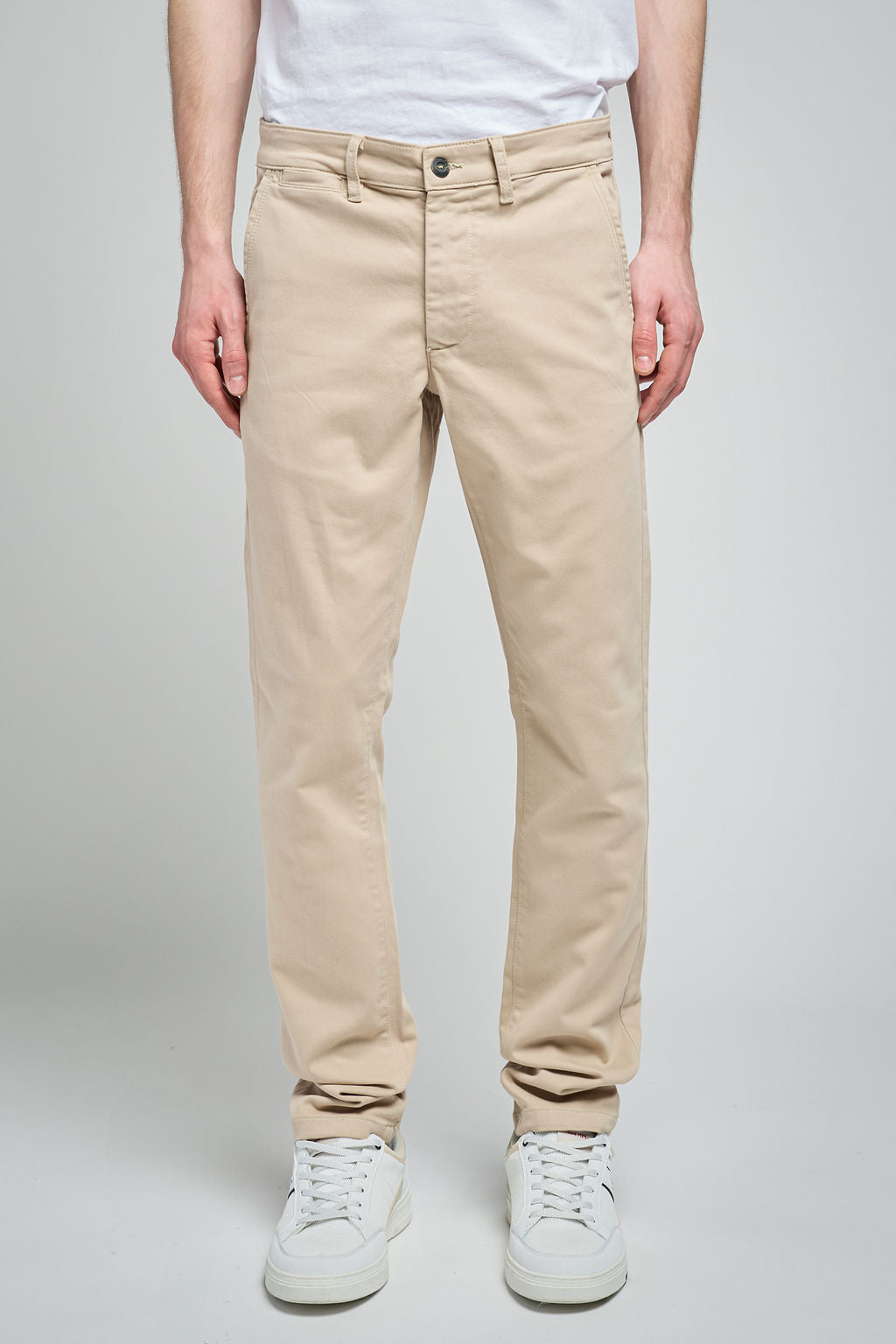 Pantalon chino slim PALLAS CHINO SWEAT DYED BEIGE - 1