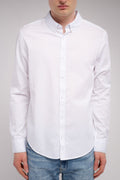 Chemise en twill col italien C-VOLT 2 ML BLANC - 1