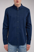 Chemise en twill col italien C-VOLT 2 ML TOTAL NAVY - 1
