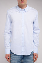 Chemise en twill col italien C-VOLT 2 ML BLUE SHIRT - 1