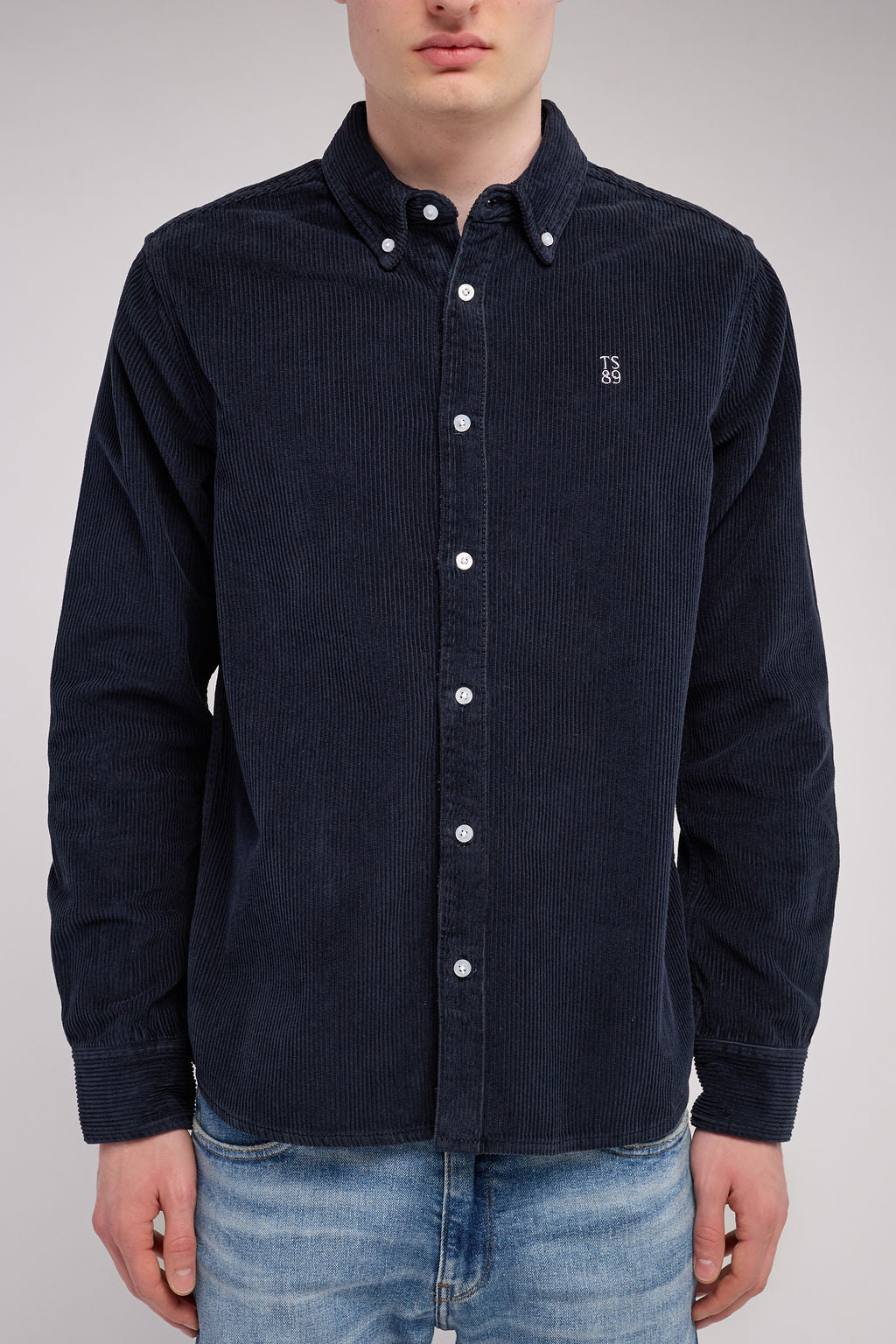 Chemise velours côtelé C-ELTON ML TOTAL NAVY - 1