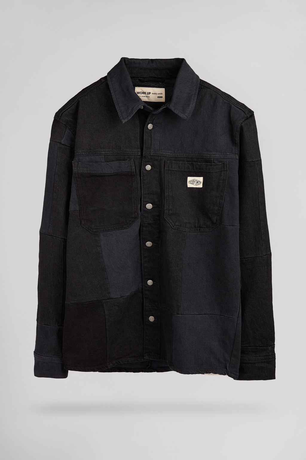 Chemise denim oversize C-CHICAGO ML PA MELANGE NOIR/GRIS - 1