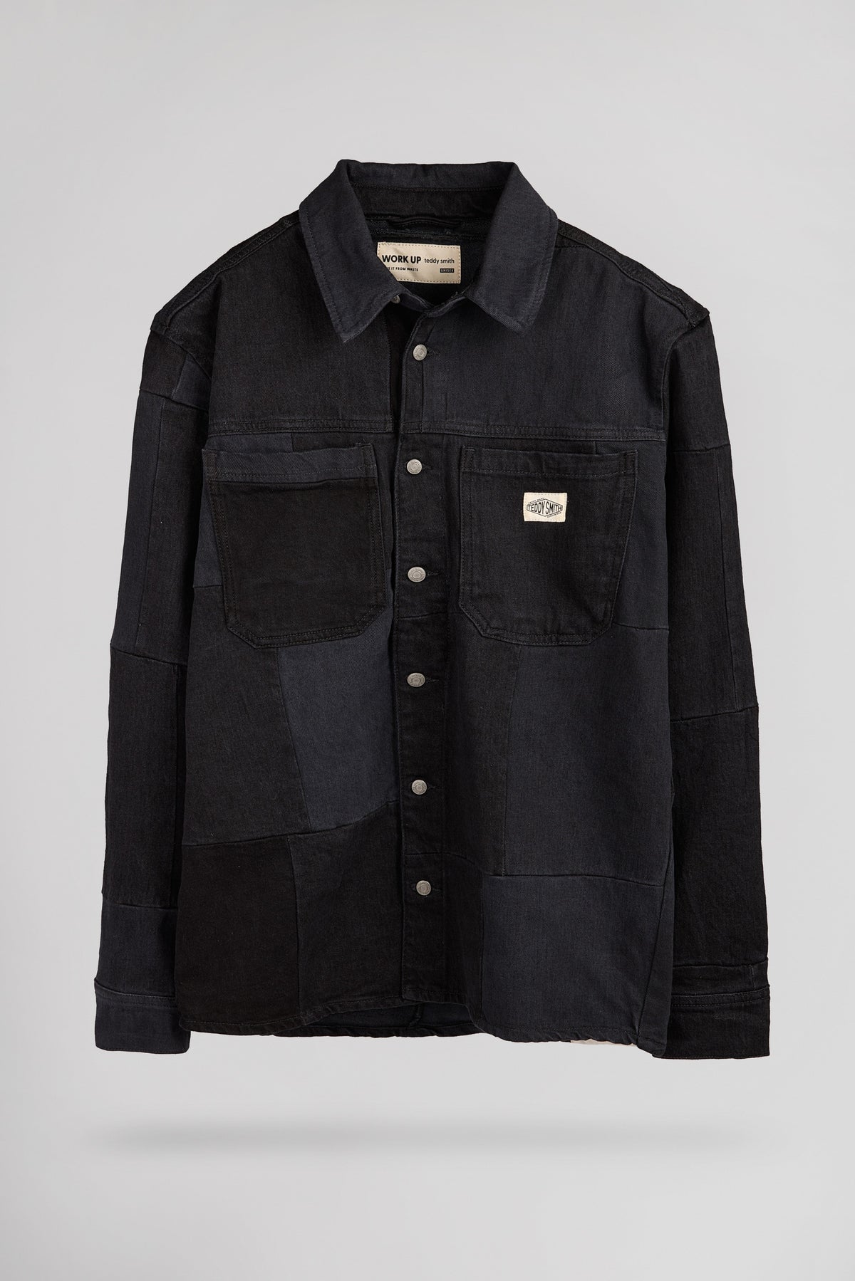 Chemise denim oversize C-CHICAGO ML PA MELANGE NOIR/GRIS - 1
