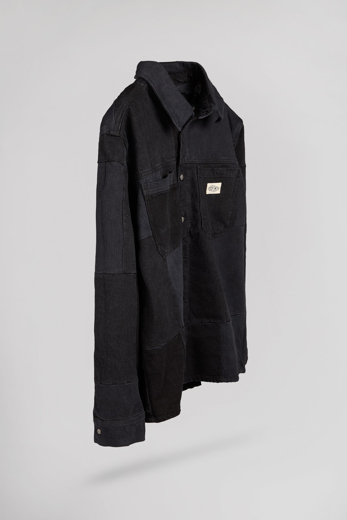Chemise denim oversize C-CHICAGO ML PA MELANGE NOIR/GRIS - 2