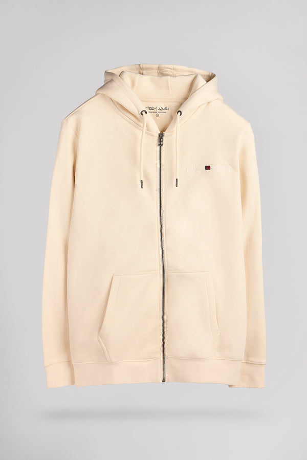 Gilet sweat à capuche zippé GICLASS JIM HZ NATUREL - 1