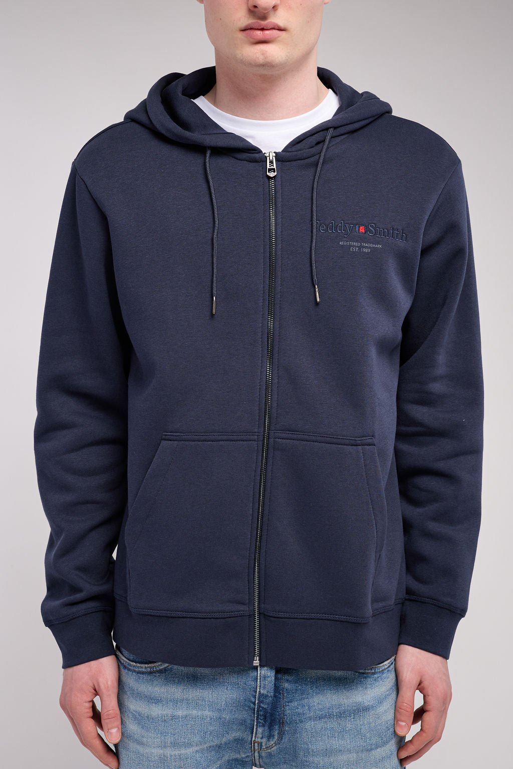 Gilet sweat à capuche zippé GICLASS JIM HZ TOTAL NAVY - 1