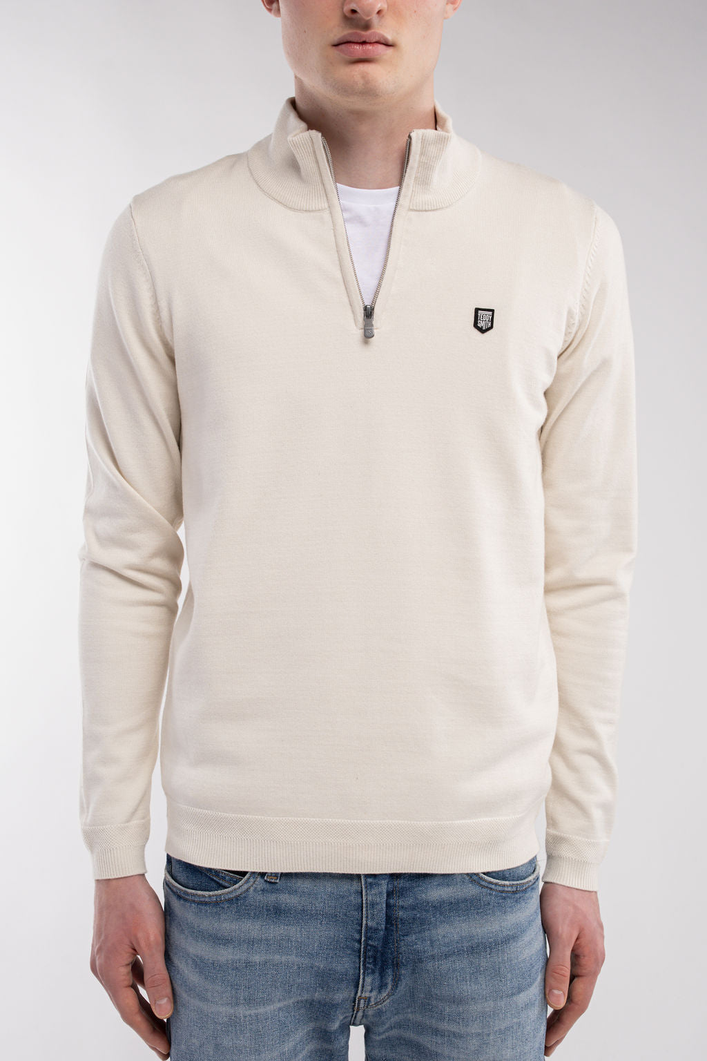 Pull col montant zippé P-MARTY 2 CREAM - 2