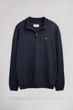 Pull col montant zippé P-MARTY 2 TOTAL NAVY CHINE - 1