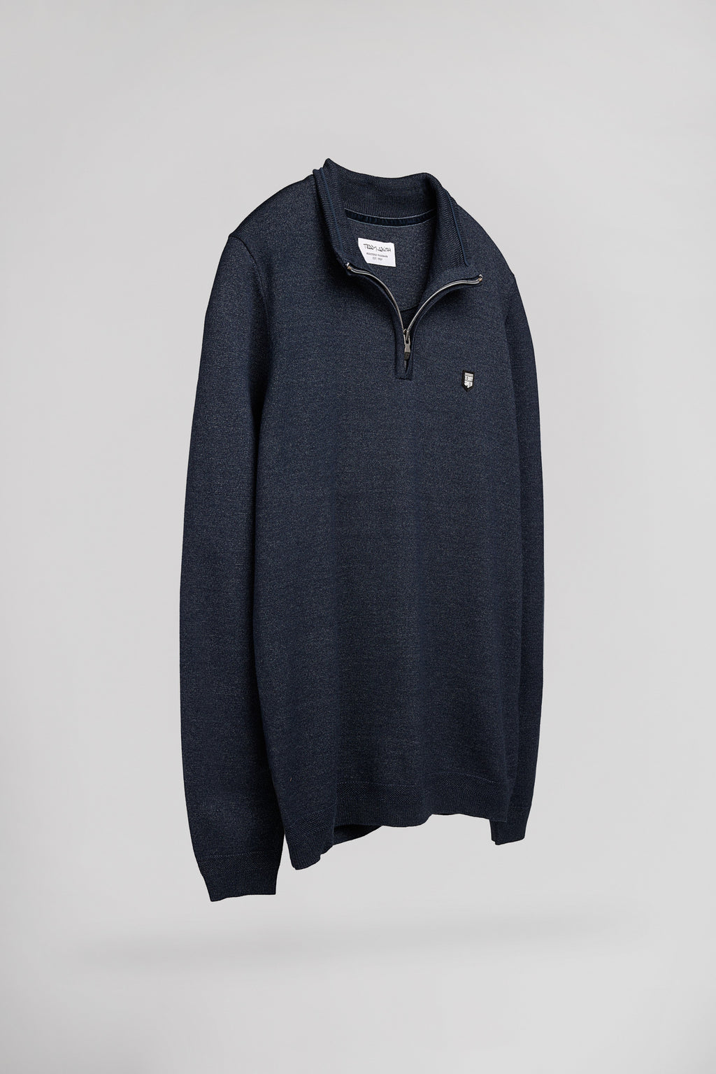 Pull col montant zippé P-MARTY 2 TOTAL NAVY CHINE - 2