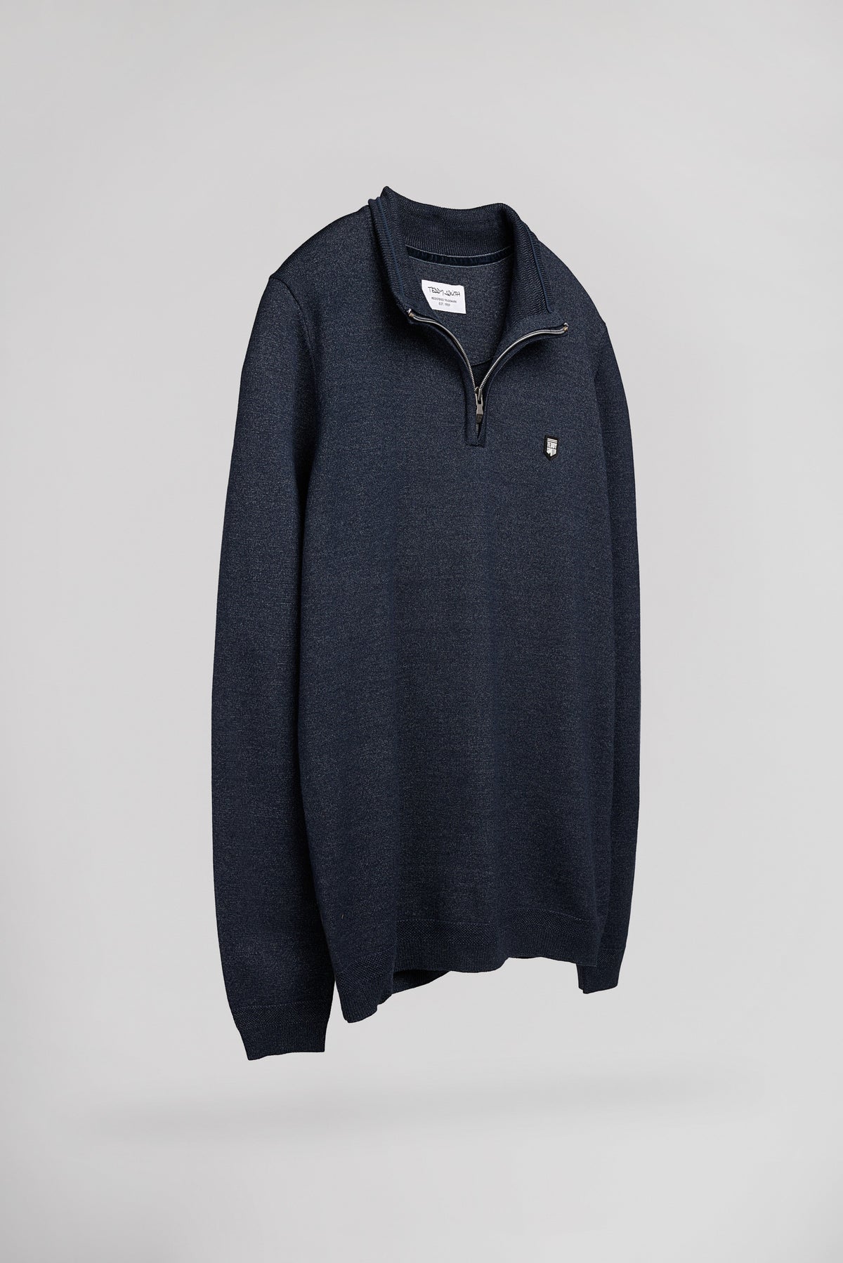 Pull col montant zippé P-MARTY 2 TOTAL NAVY CHINE - 2