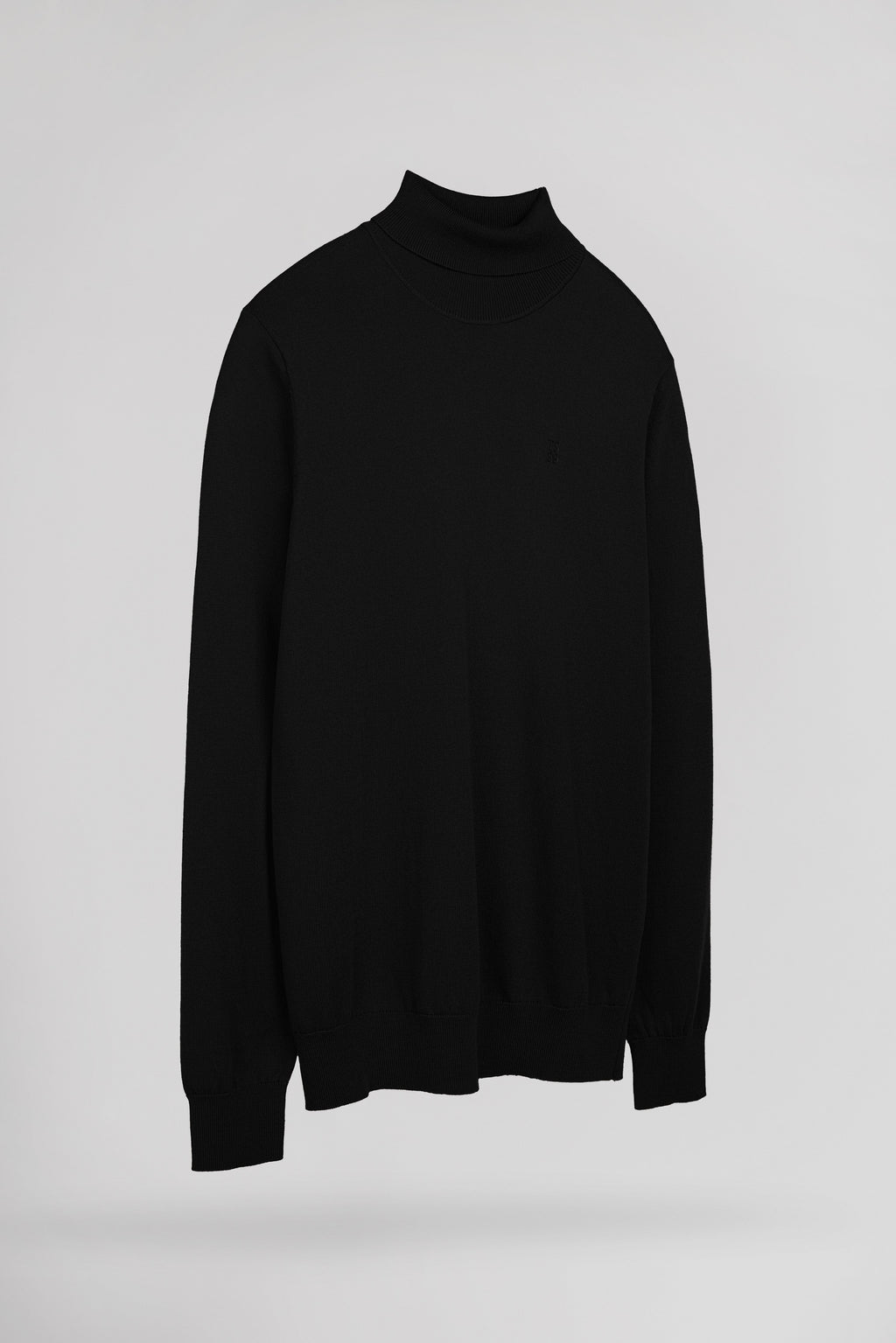 Pull ajusté col roulé P-MARCELLUS NOIR - 2